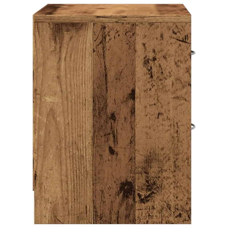 Lot de 2 tables de chevet avec deux tiroirs 40 x 30 x 40 cm bois d'ingénierie marron vieilli DEC035777