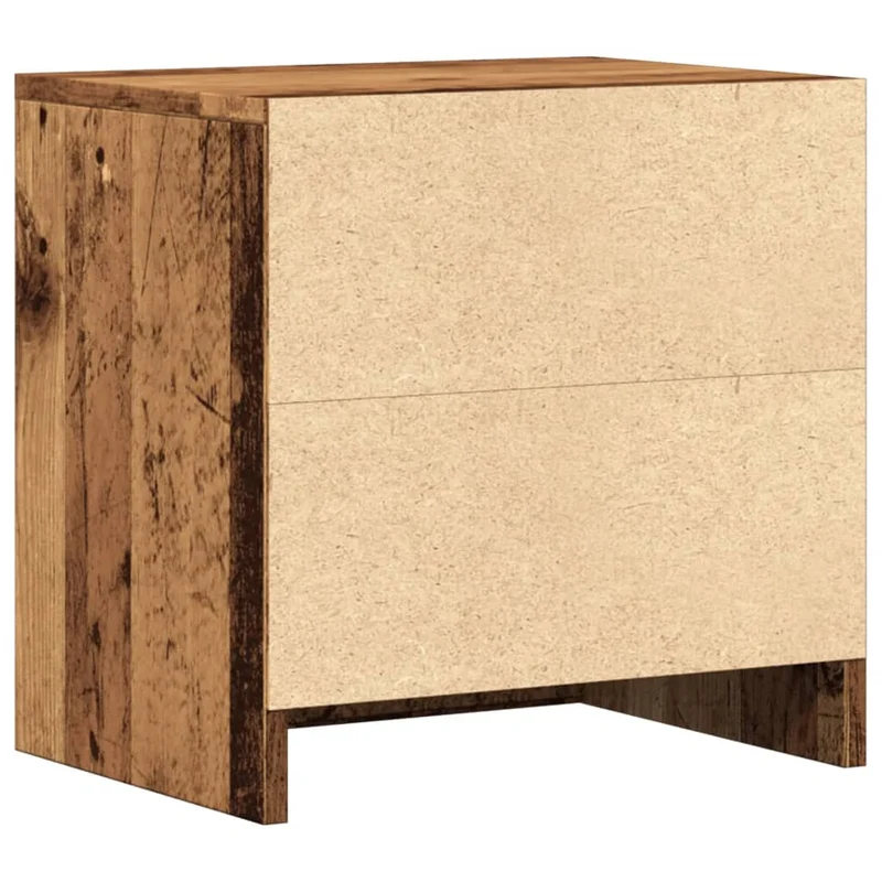 Lot de 2 tables de chevet avec deux tiroirs 40 x 30 x 40 cm bois d'ingénierie marron vieilli DEC035777
