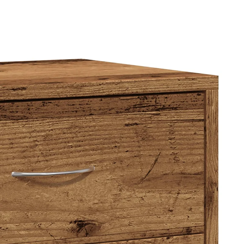Lot de 2 tables de chevet avec deux tiroirs 40 x 30 x 40 cm bois d'ingénierie marron vieilli DEC035777