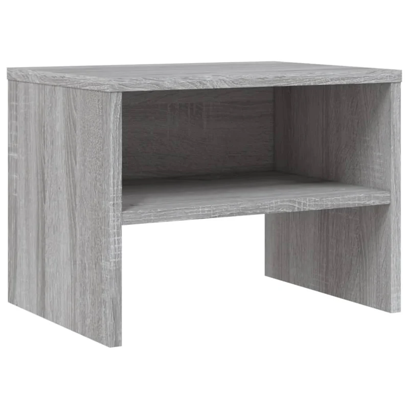 Lot de 2 tables de chevet avec étagère 40 x 30 x 30cm bois d'ingénierie gris DEC035660