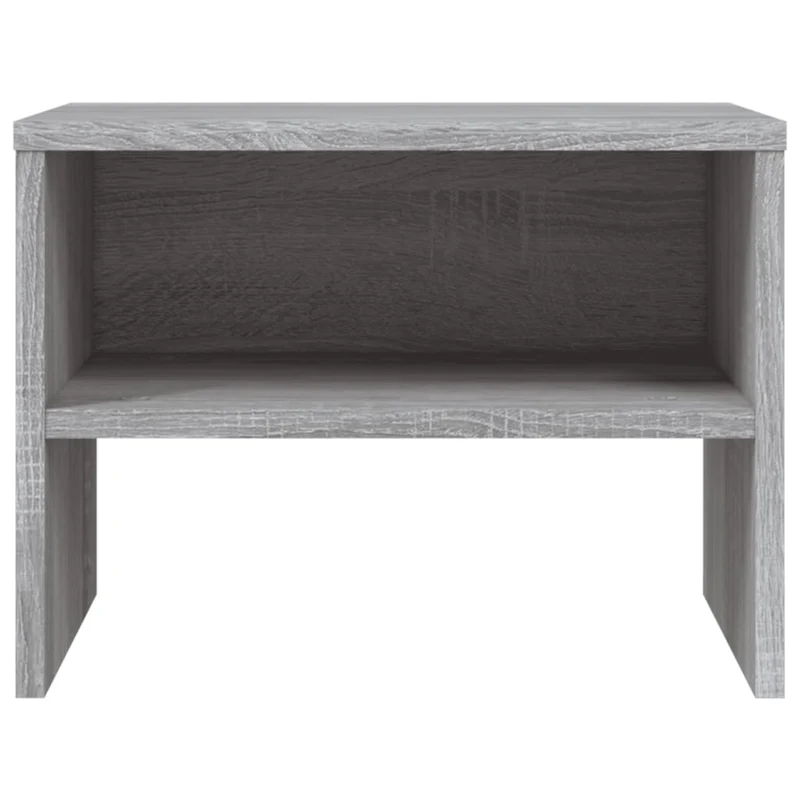 Lot de 2 tables de chevet avec étagère 40 x 30 x 30cm bois d'ingénierie gris DEC035660