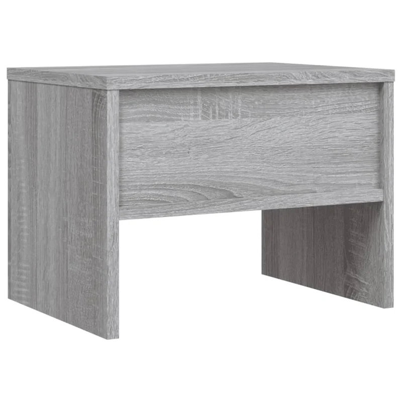 Lot de 2 tables de chevet avec étagère 40 x 30 x 30cm bois d'ingénierie gris DEC035660