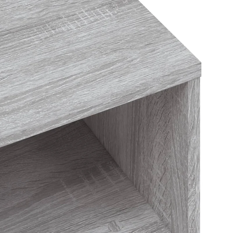 Lot de 2 tables de chevet avec étagère 40 x 30 x 30cm bois d'ingénierie gris DEC035660