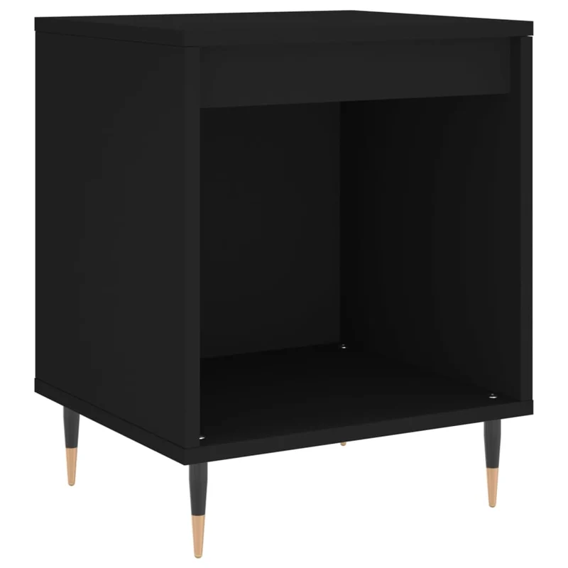 Lot de 2 tables de chevet avec compartiment ouvert 40 x 35 x 50 cm bois d’ingénierie noir DEC035551