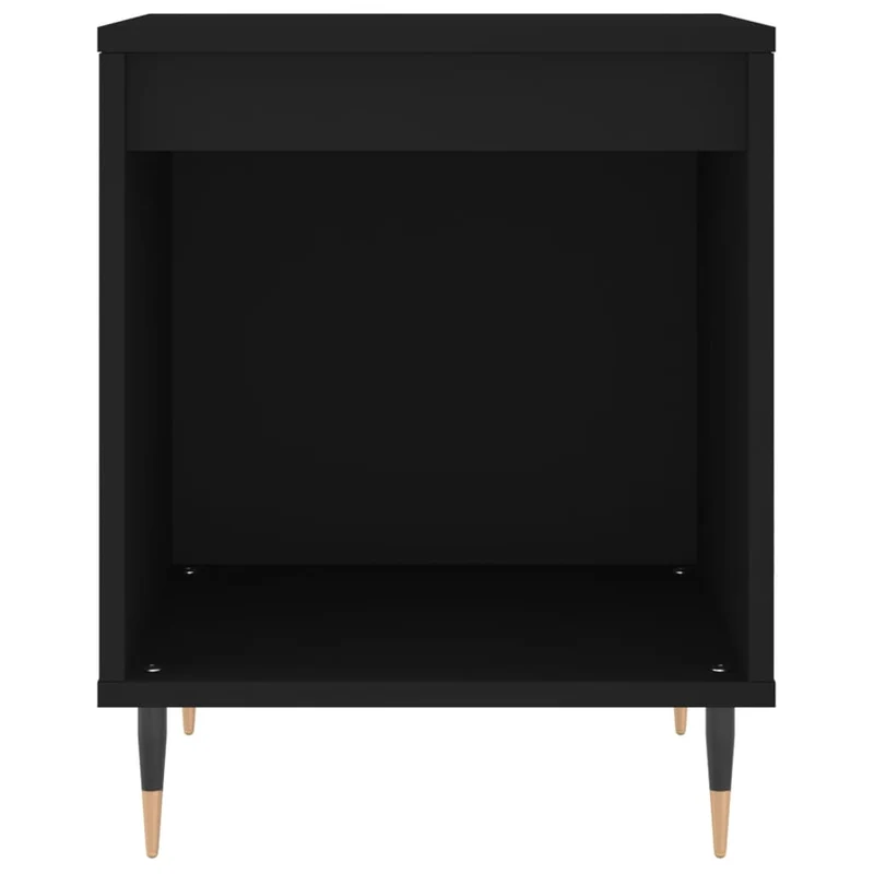 Lot de 2 tables de chevet avec compartiment ouvert 40 x 35 x 50 cm bois d’ingénierie noir DEC035551