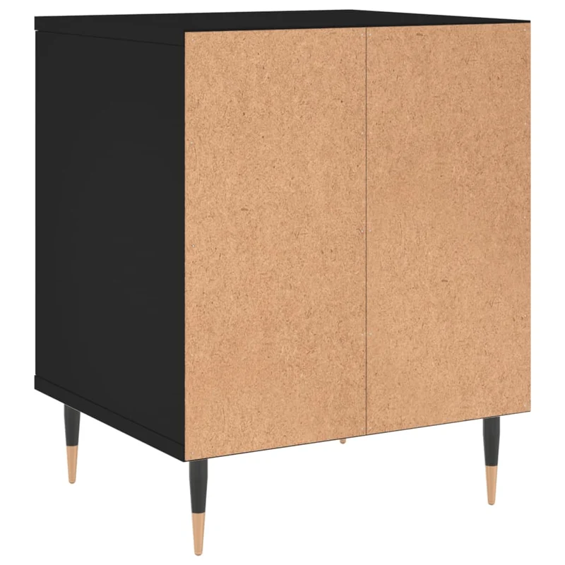 Lot de 2 tables de chevet avec compartiment ouvert 40 x 35 x 50 cm bois d’ingénierie noir DEC035551