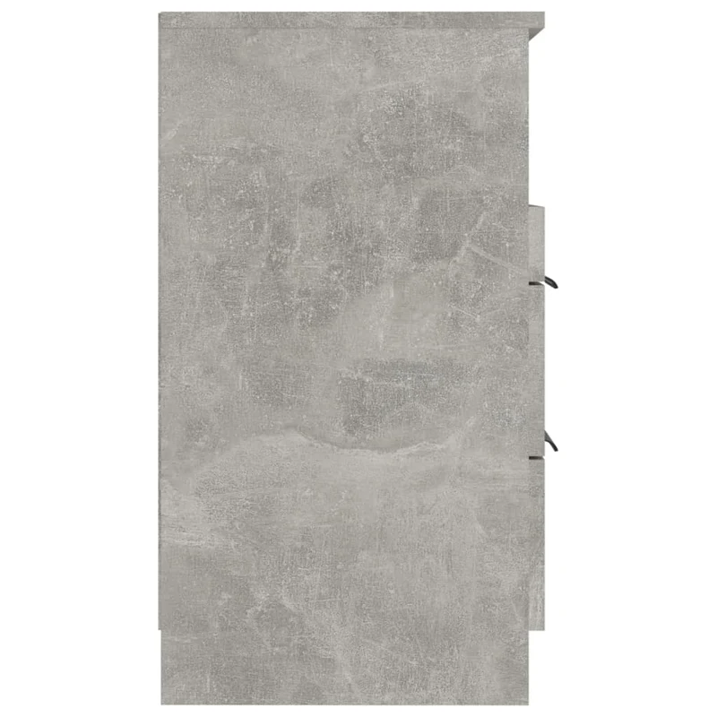 Lot de 2 tables de chevet avec deux tiroirs et compartiment ouvert 40 x 36 x 65 cm bois d'ingénierie gris DEC035408