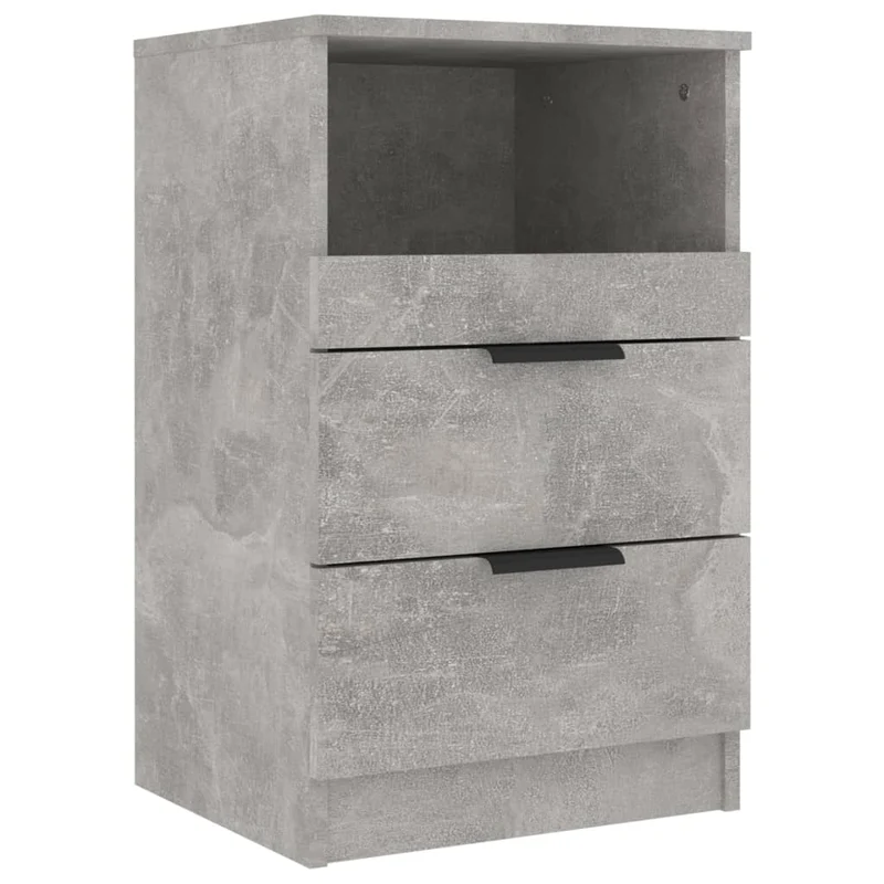 Table de chevet avec 2 tiroirs et 1 compartiment 40 x 36 x 65 cm bois d'ingénierie gris DEC034060