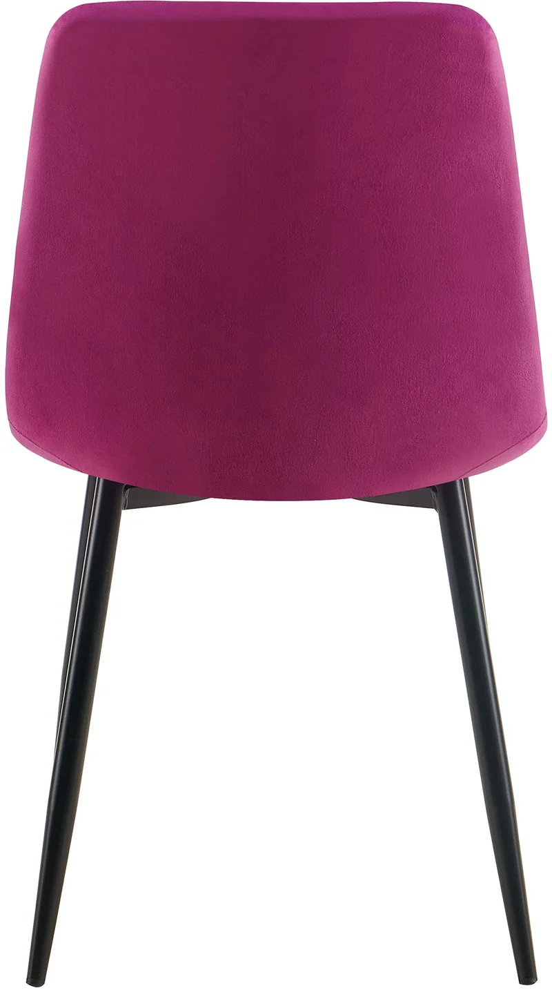 Chaise de salle à manger x1 coutures forme carrées en velours violet pieds en métal noir 10_0001968