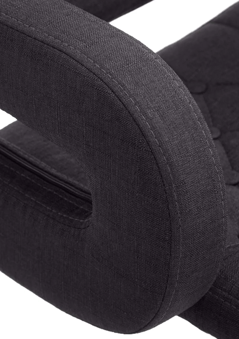 Tabouret de bar x1 avec repose-pied et accoudoirs capitonné en tissu noir support en métal chromé 10_0004792