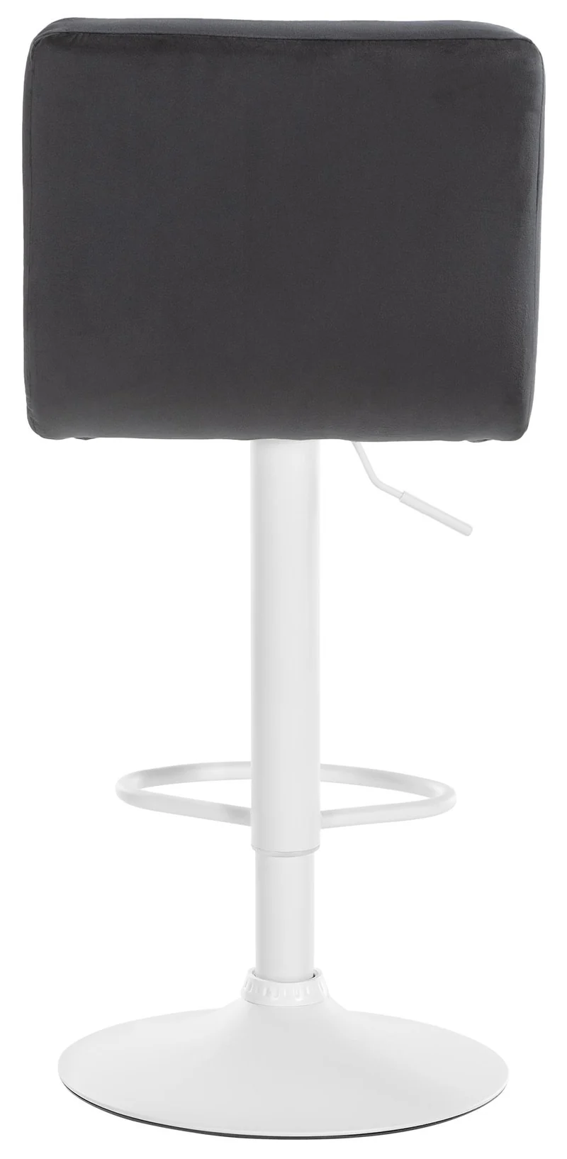 Lot de 2 tabourets de bar en velours noir avec coutures décoratives pied en trompette métal blanc 10_0004405