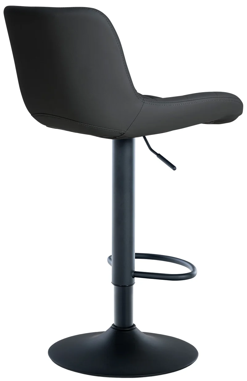 Lot de 2 tabourets de bar structure métallique noir assise en PVC noir avec surpiqûres 10_0004441