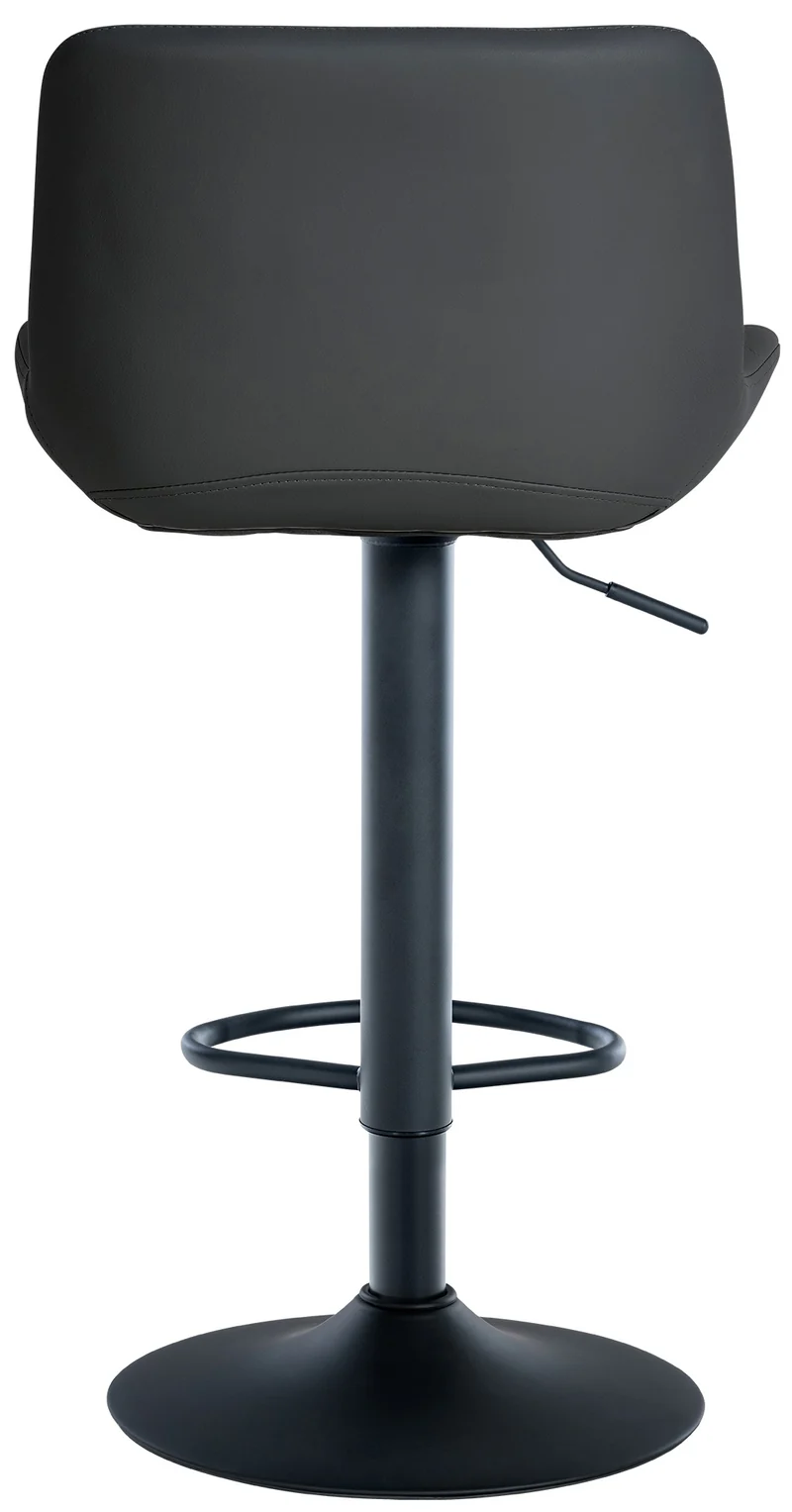 Lot de 2 tabourets de bar structure métallique noir assise en PVC noir avec surpiqûres 10_0004441