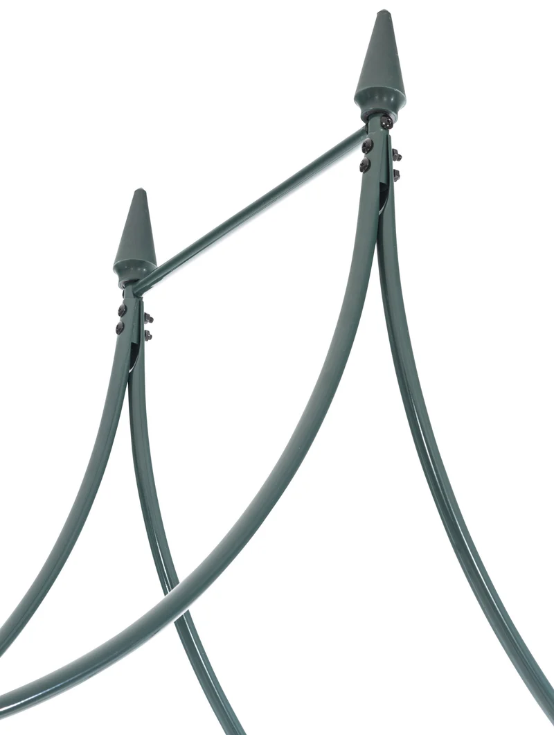 Arche à rosiers support pour plantes grimpantes décoration jardin 215x37 cm en métal vert 10_0003860