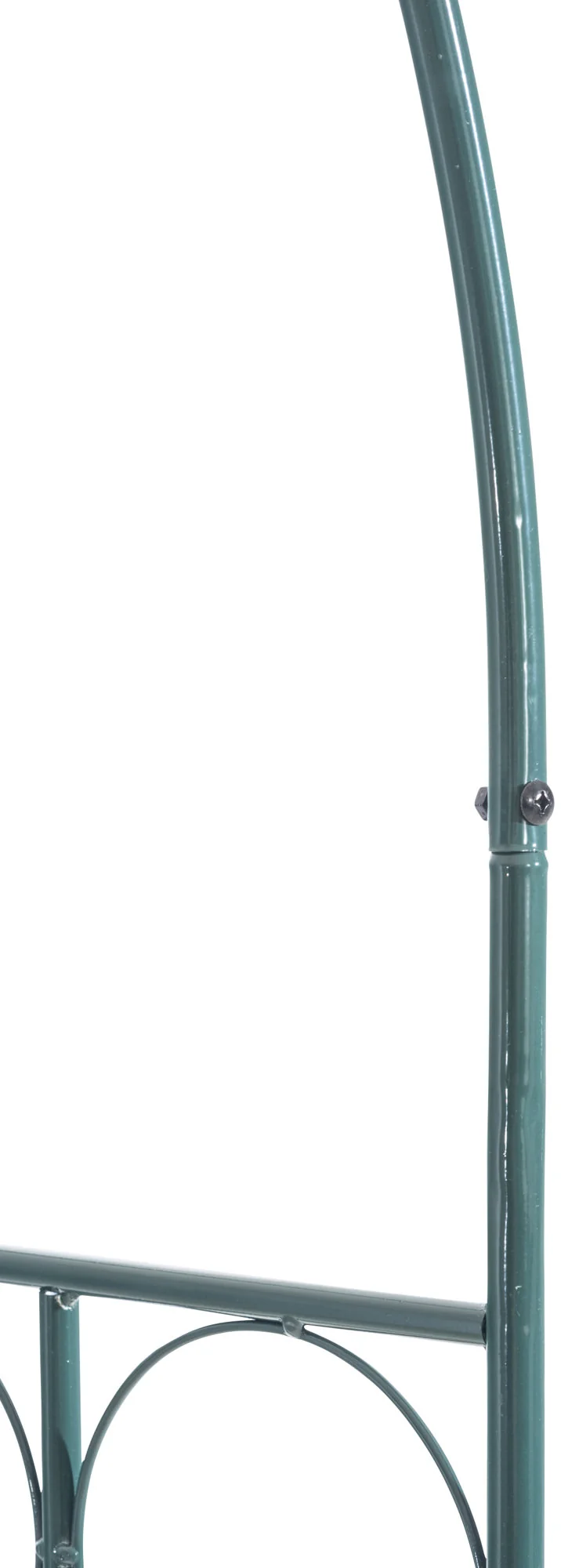 Arche à rosiers support pour plantes grimpantes décoration jardin 215x37 cm en métal vert 10_0003860
