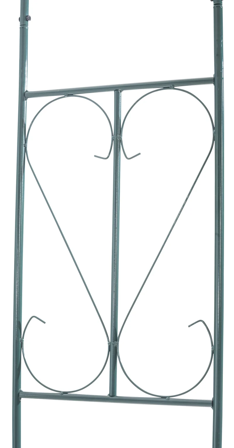 Arche à rosiers support pour plantes grimpantes décoration jardin 215x37 cm en métal vert 10_0003860