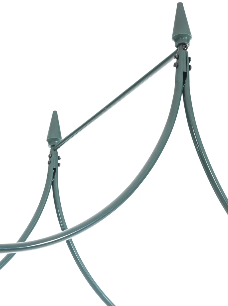 Arche à rosiers support pour plantes grimpantes décoration jardin 215x140 cm en métal vert 10_0003861