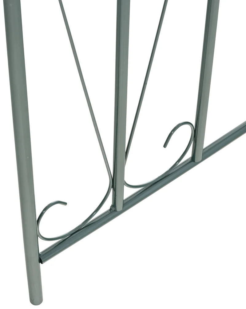 Arche à rosiers support pour plantes grimpantes décoration jardin 215x140 cm en métal vert 10_0003861