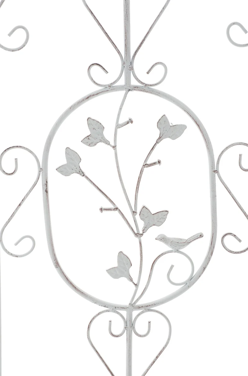 Lot de 2 treillis de jardin support pour plantes grimpantes 122x35 cm en métal blanc vieilli 10_0003826