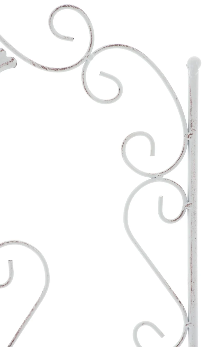 Lot de 2 treillis de jardin support pour plantes grimpantes 122x35 cm en métal blanc vieilli 10_0003826