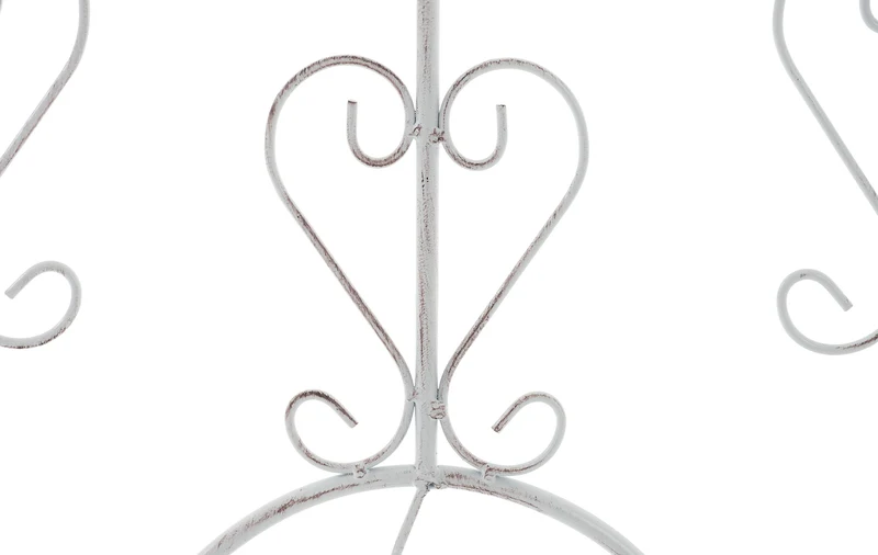 Lot de 2 treillis de jardin support pour plantes grimpantes 122x35 cm en métal blanc vieilli 10_0003826