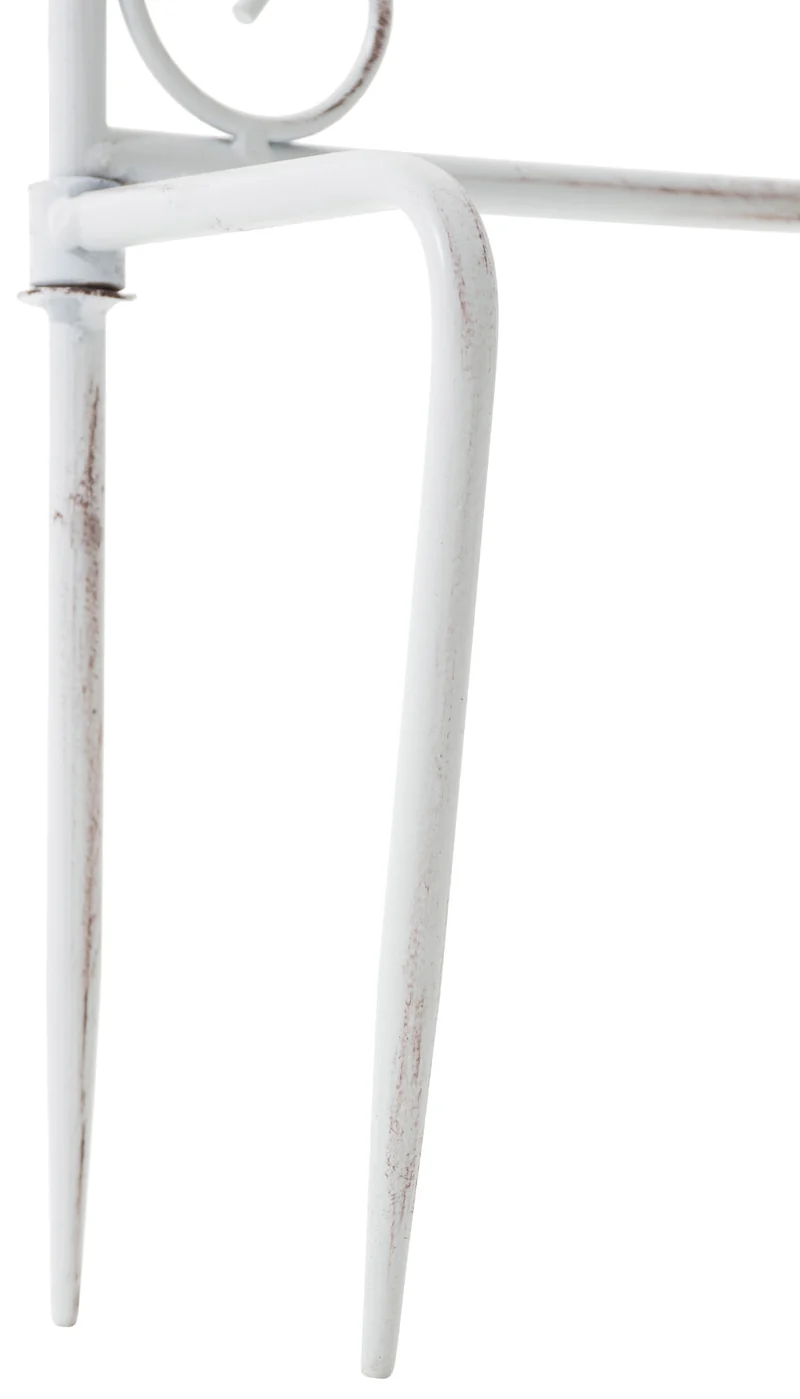 Lot de 2 treillis de jardin support pour plantes grimpantes 122x35 cm en métal blanc vieilli 10_0003826