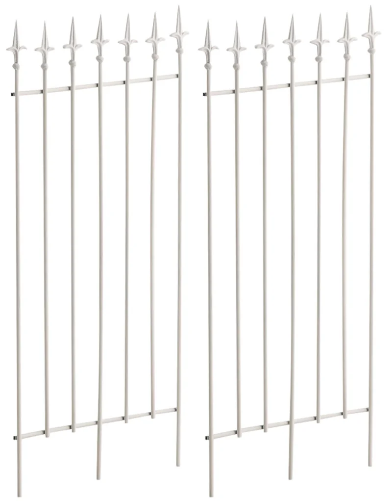 Lot de 2 treillis support pour plantes grimpantes décoration de jardin en métal blanc 10_0003833