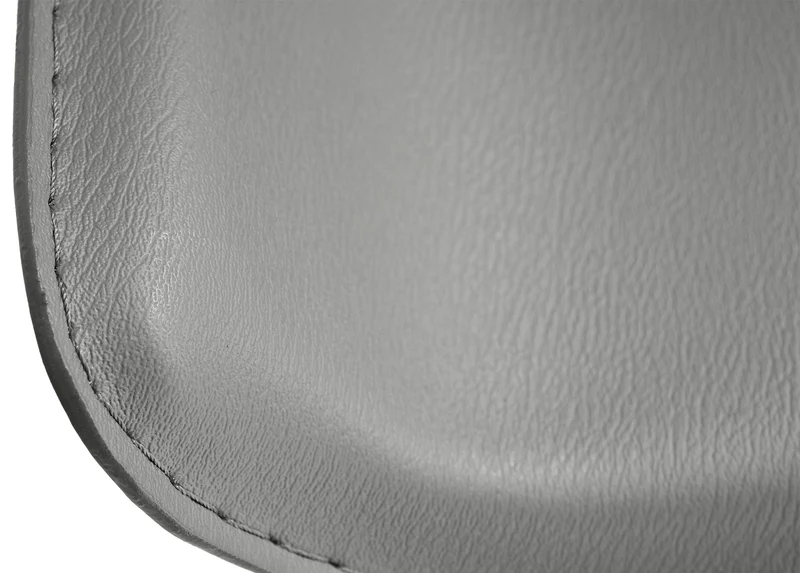 Tabouret de bar x1 avec repose-pieds siège pivotant à 360° design simple PVC gris et métal chromé 10_0004802