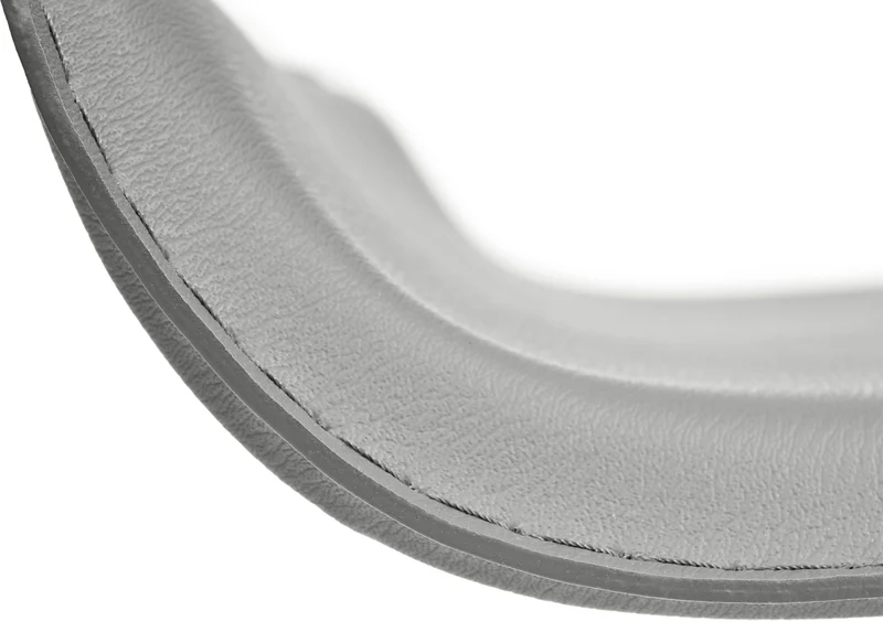 Tabouret de bar x1 avec repose-pieds siège pivotant à 360° design simple PVC gris et métal chromé 10_0004802
