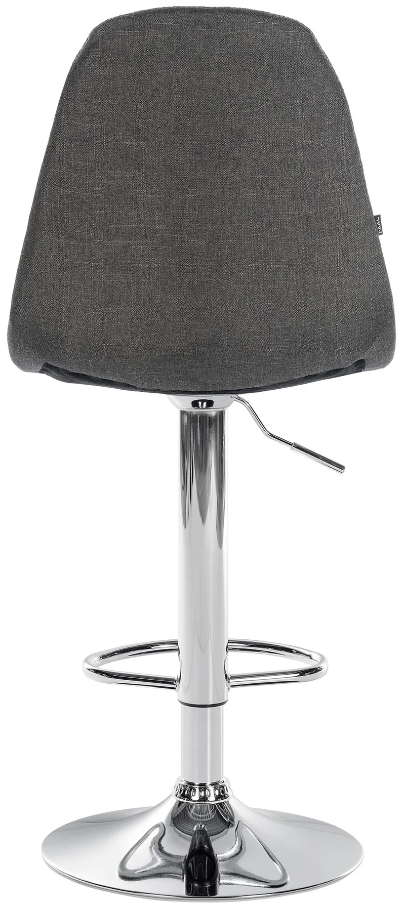Tabouret de bar x1 avec repose-pieds hauteur réglable pivotant assise en tissu gris foncé cadre métallique chromé 10_0004845
