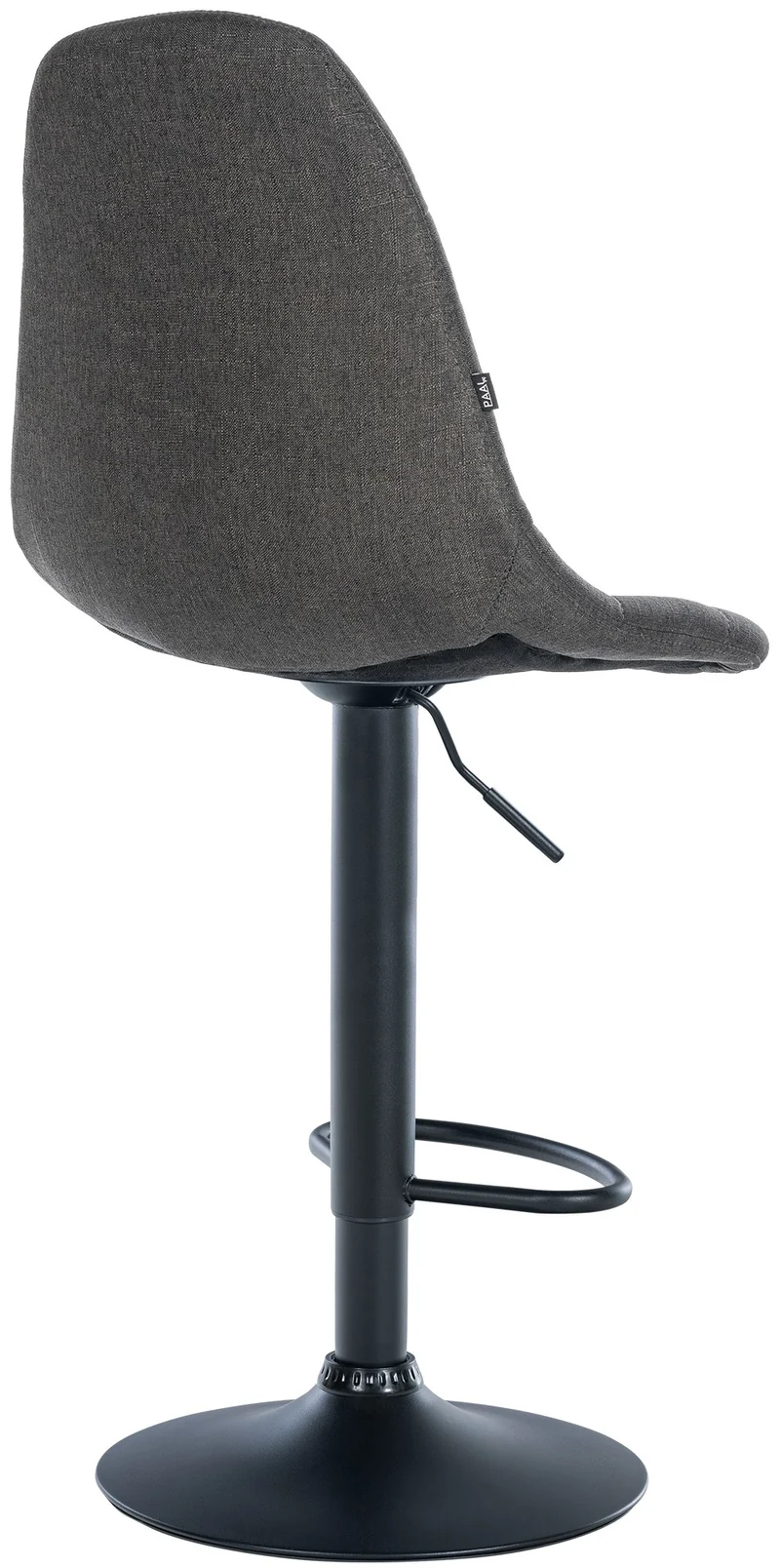 Tabouret de bar x1 avec repose-pieds hauteur réglable pivotant assise en tissu gris foncé cadre métallique noir 10_0004839