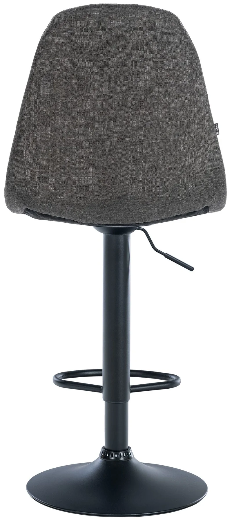 Tabouret de bar x1 avec repose-pieds hauteur réglable pivotant assise en tissu gris foncé cadre métallique noir 10_0004839
