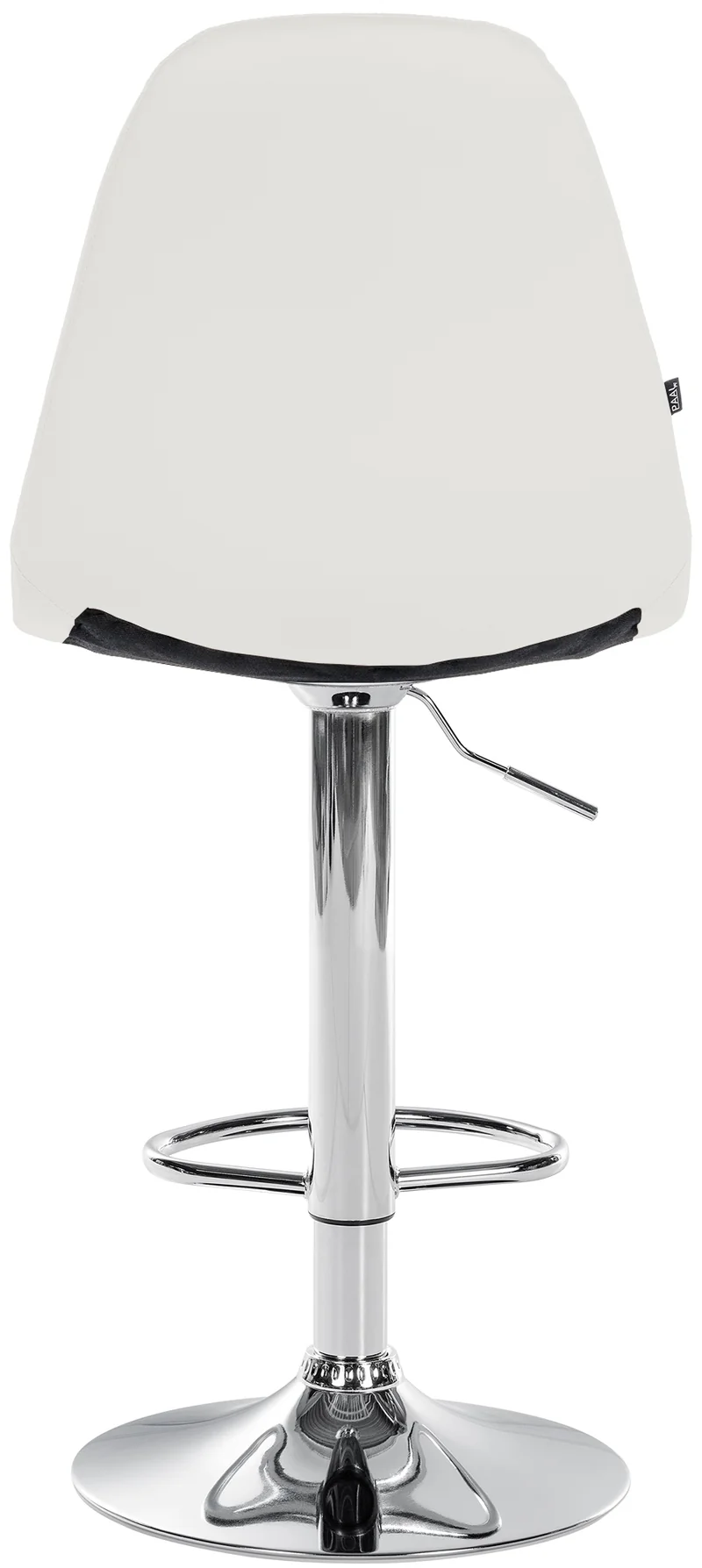 Tabouret de bar x1 avec repose-pieds hauteur réglable pivotant assise en PVC blanc cadre métallique chromé 10_0004827