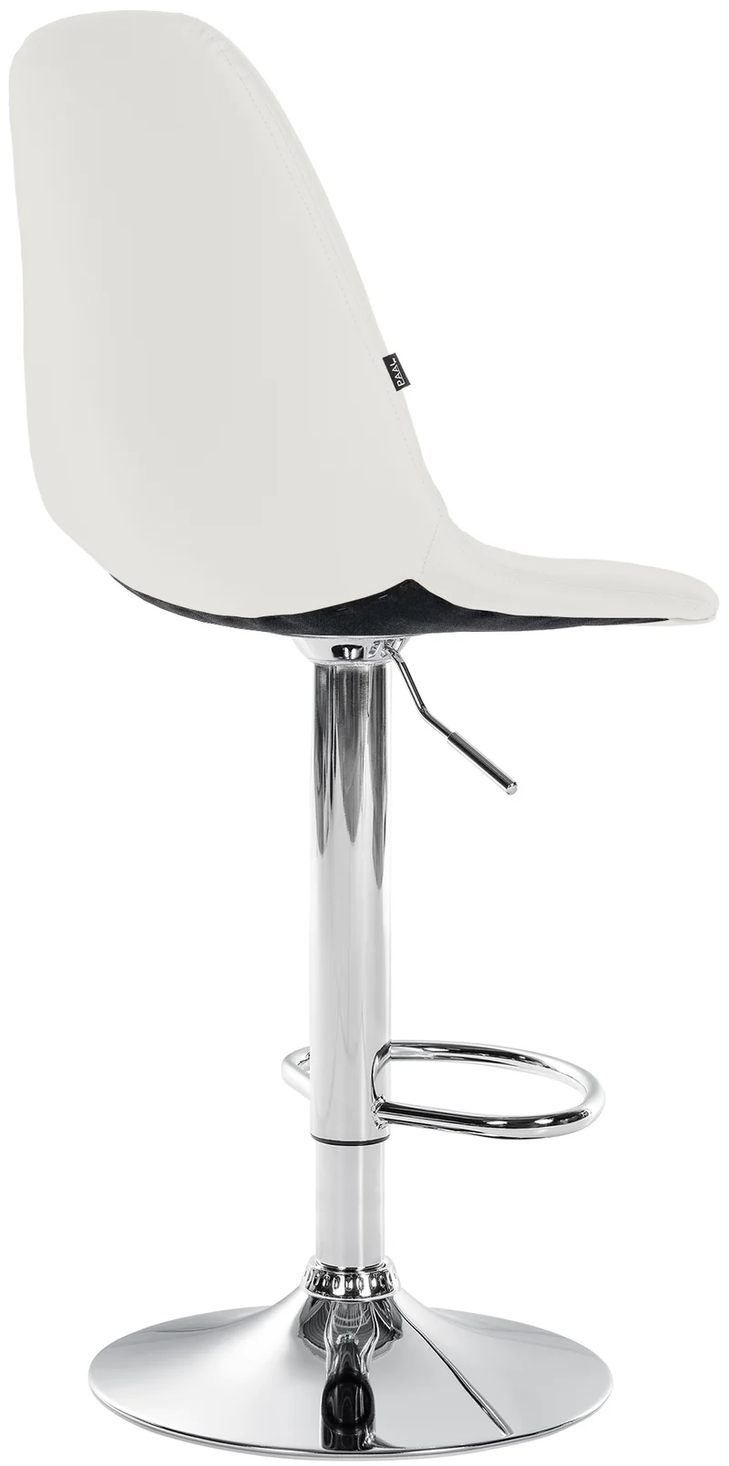 Tabouret de bar x1 avec repose-pieds hauteur réglable pivotant assise en PVC blanc cadre métallique chromé 10_0004827