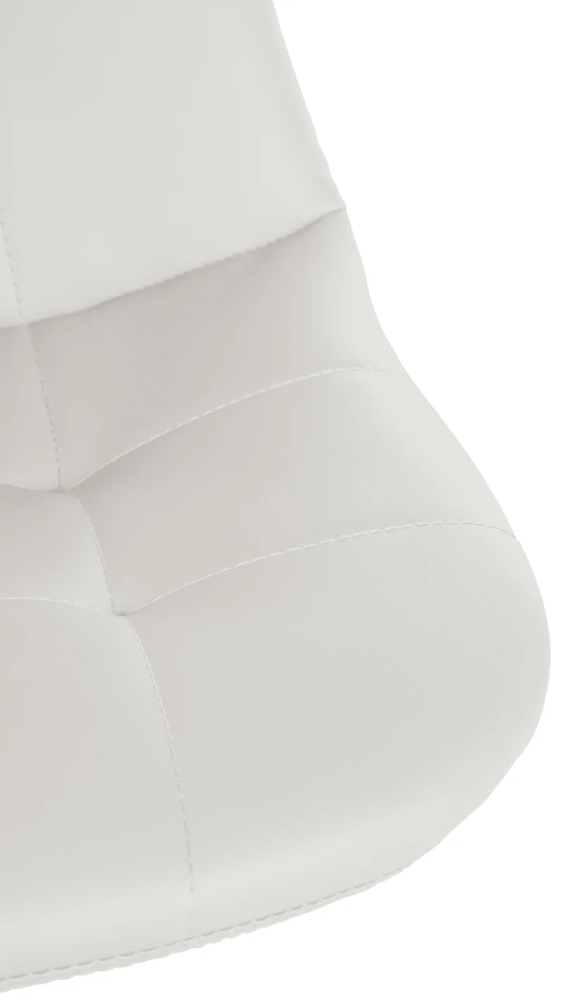 Tabouret de bar x1 avec repose-pieds hauteur réglable pivotant assise en PVC blanc cadre métallique chromé 10_0004827