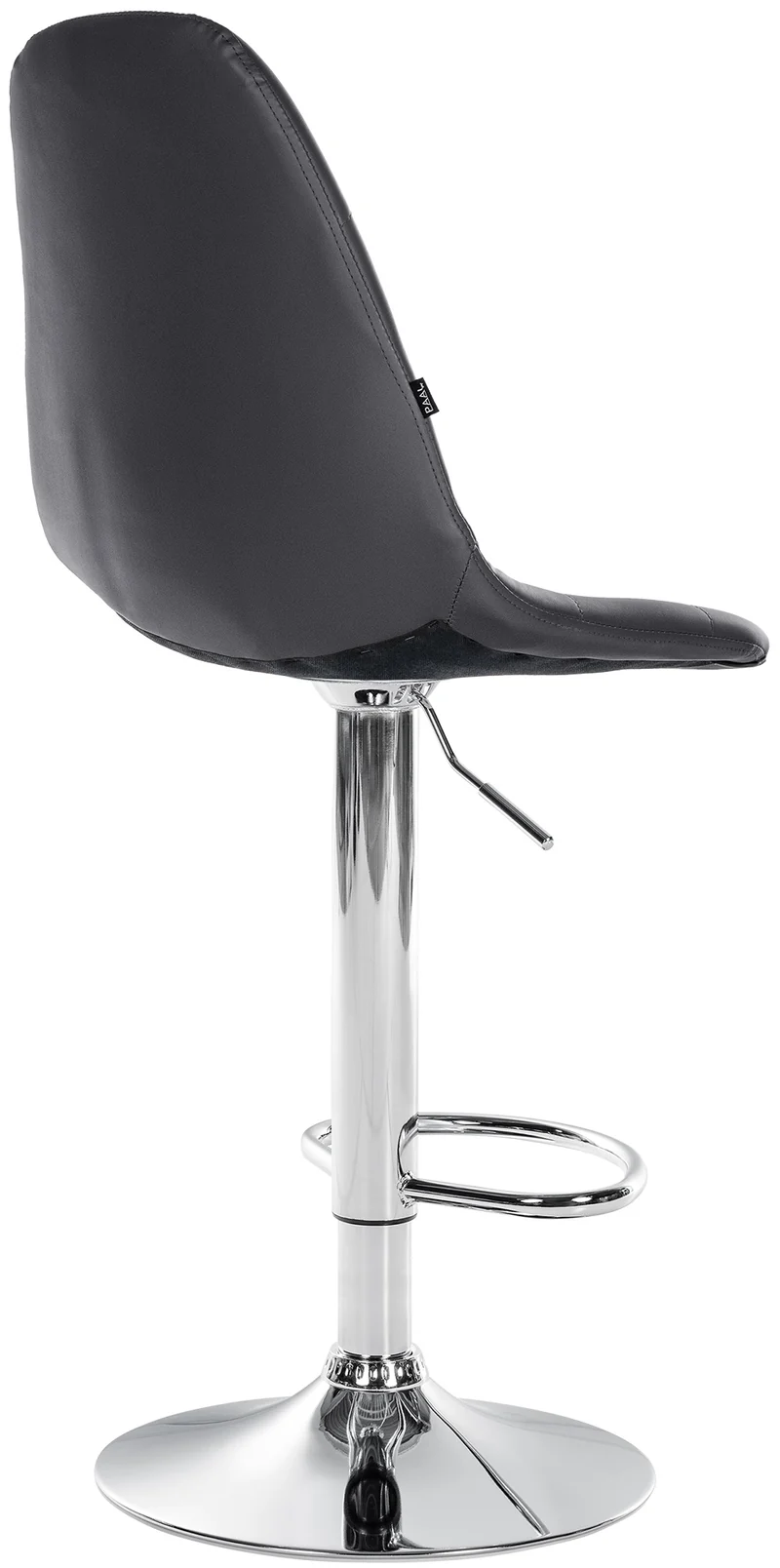 Tabouret de bar x1 avec repose-pieds hauteur réglable pivotant assise en PVC noir cadre métallique chromé 10_0004826
