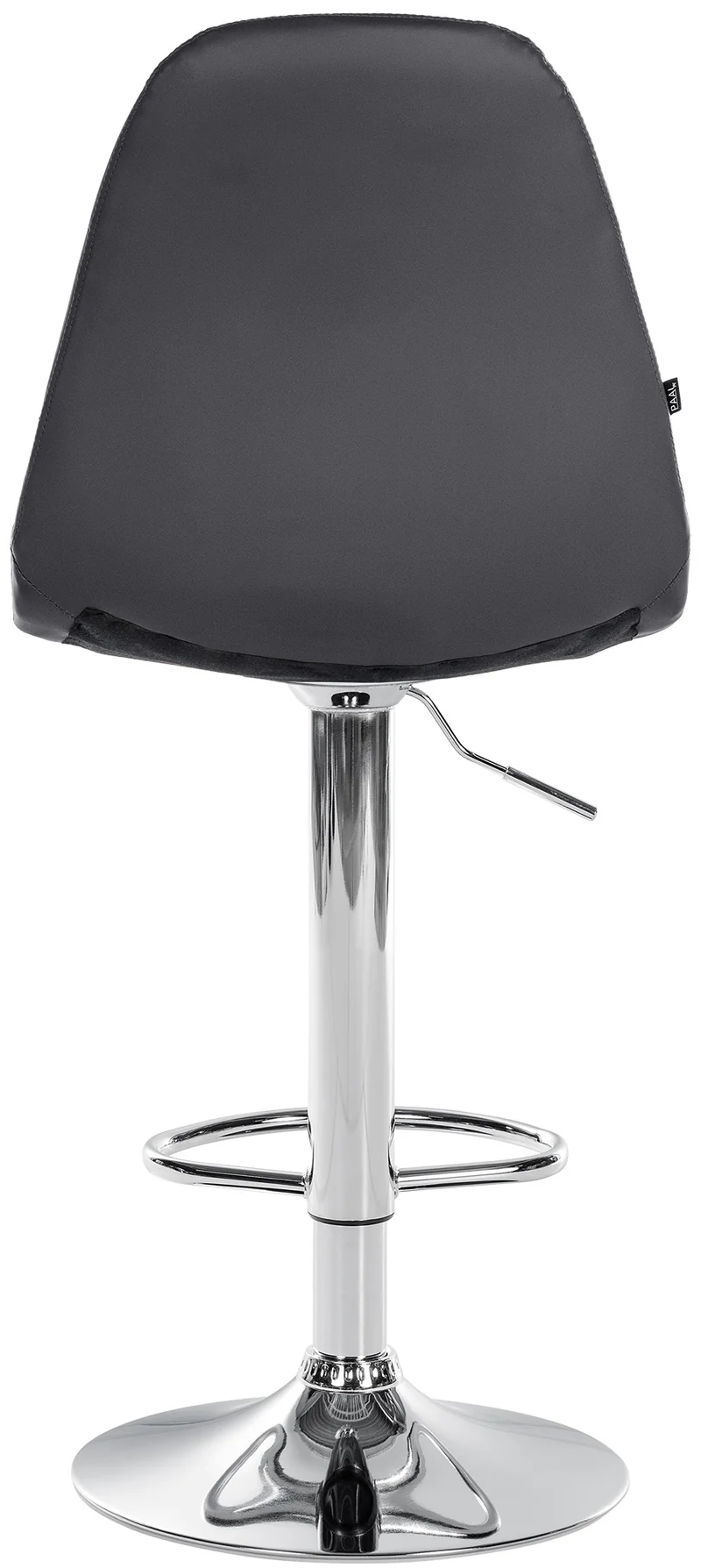 Tabouret de bar x1 avec repose-pieds hauteur réglable pivotant assise en PVC noir cadre métallique chromé 10_0004826