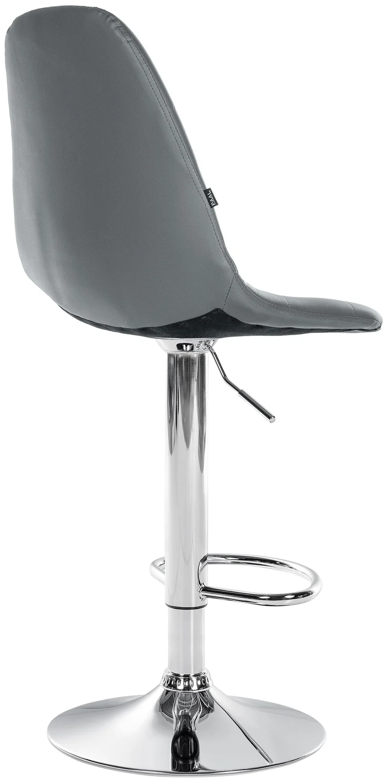 Tabouret de bar x1 avec repose-pieds hauteur réglable pivotant assise en PVC gris cadre métallique chromé 10_0004823