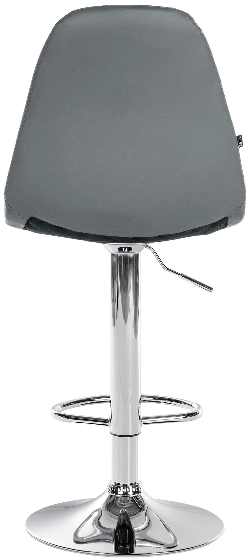 Tabouret de bar x1 avec repose-pieds hauteur réglable pivotant assise en PVC gris cadre métallique chromé 10_0004823
