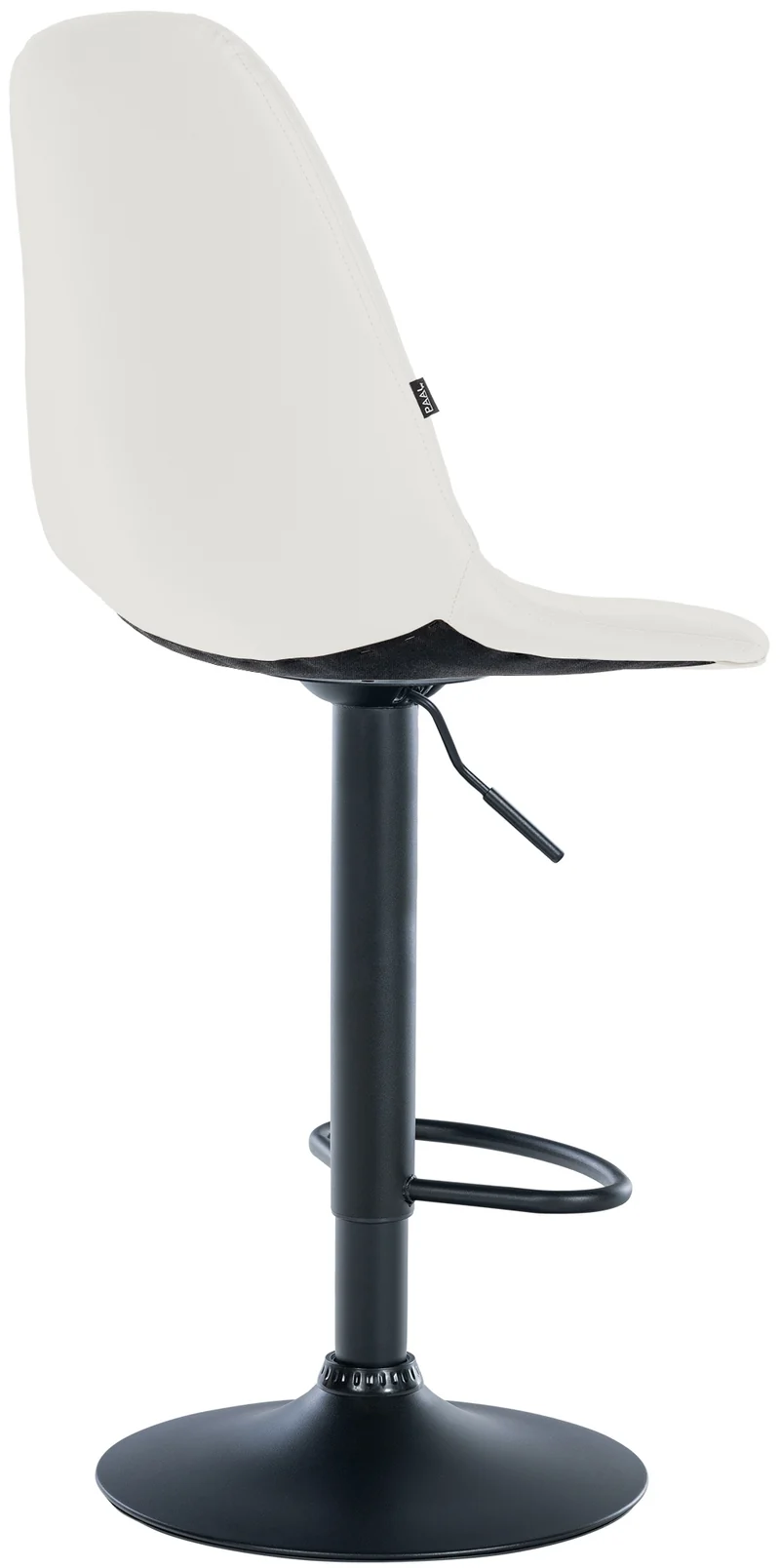 Tabouret de bar x1 avec repose-pieds hauteur réglable pivotant assise en PVC blanc cadre métallique noir 10_0004819