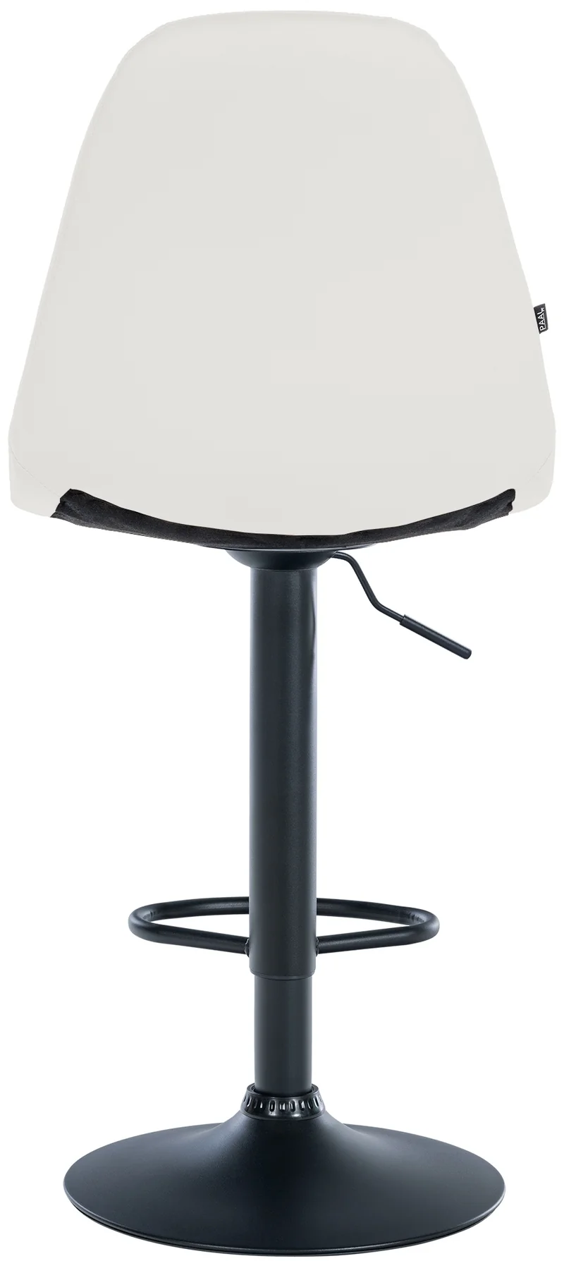 Tabouret de bar x1 avec repose-pieds hauteur réglable pivotant assise en PVC blanc cadre métallique noir 10_0004819