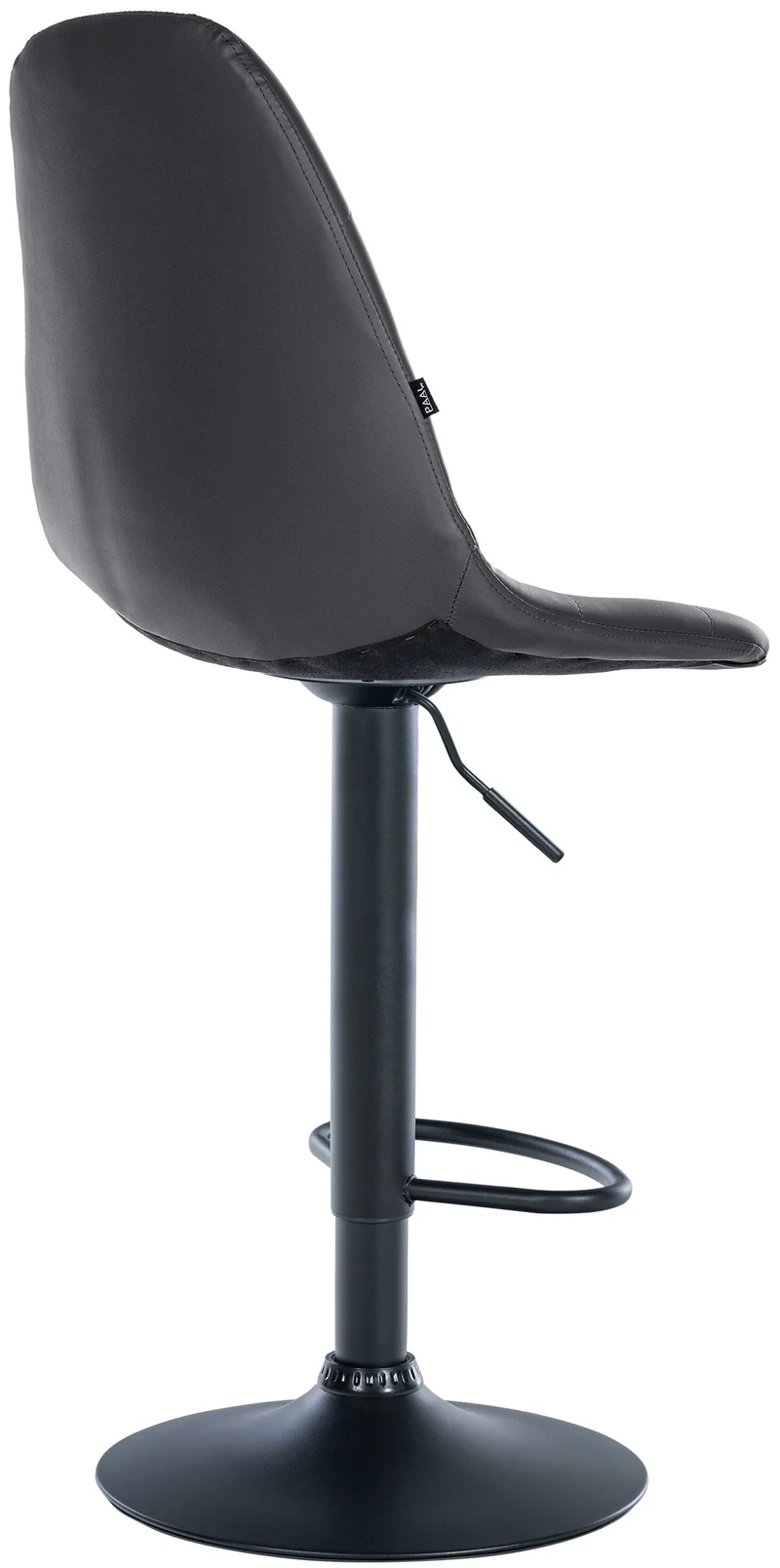 Tabouret de bar x1 avec repose-pieds hauteur réglable pivotant assise en PVC noir cadre métallique noir 10_0004818