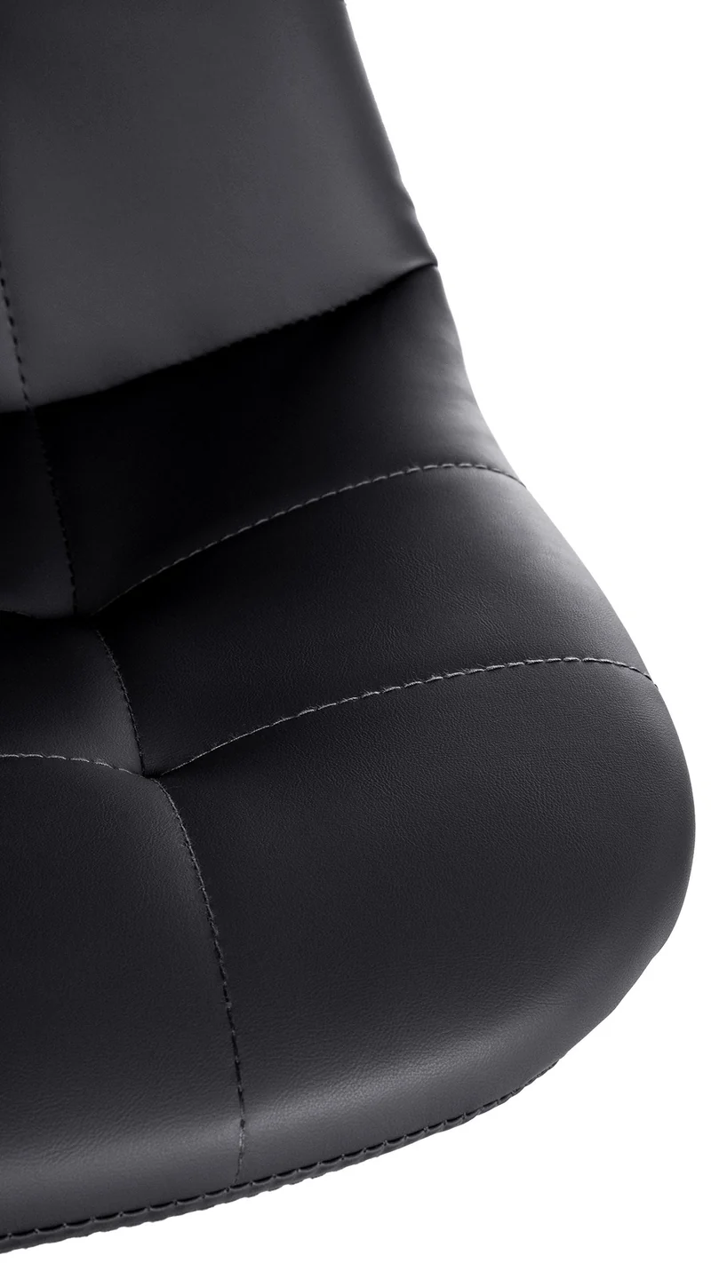 Tabouret de bar x1 avec repose-pieds hauteur réglable pivotant assise en PVC noir cadre métallique noir 10_0004818