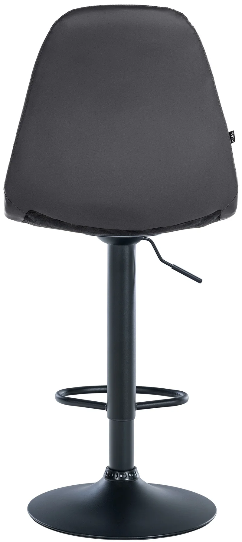 Tabouret de bar x1 avec repose-pieds hauteur réglable pivotant assise en PVC noir cadre métallique noir 10_0004818