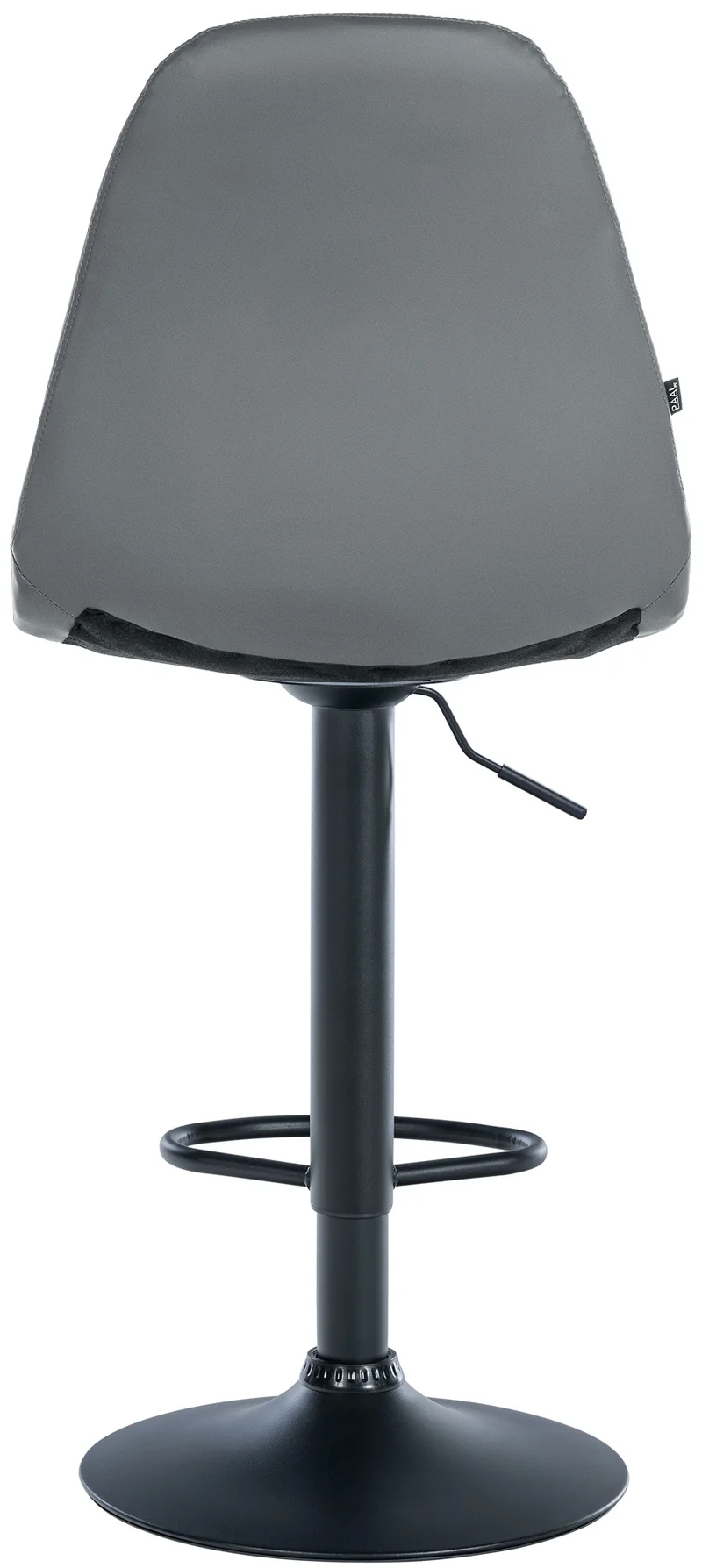Tabouret de bar x1 avec repose-pieds hauteur réglable pivotant assise en PVC gris cadre métallique noir 10_0004815