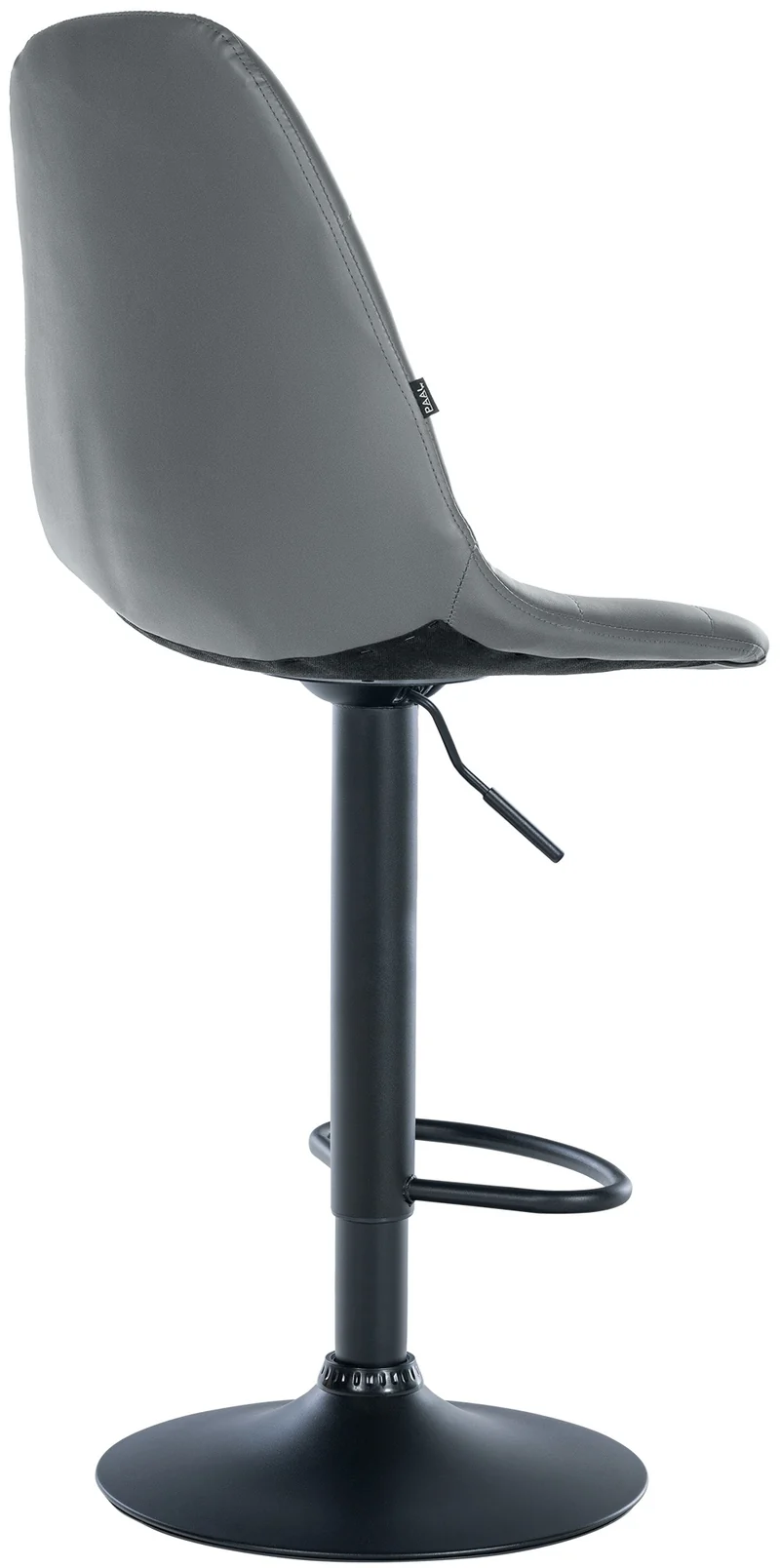 Tabouret de bar x1 avec repose-pieds hauteur réglable pivotant assise en PVC gris cadre métallique noir 10_0004815
