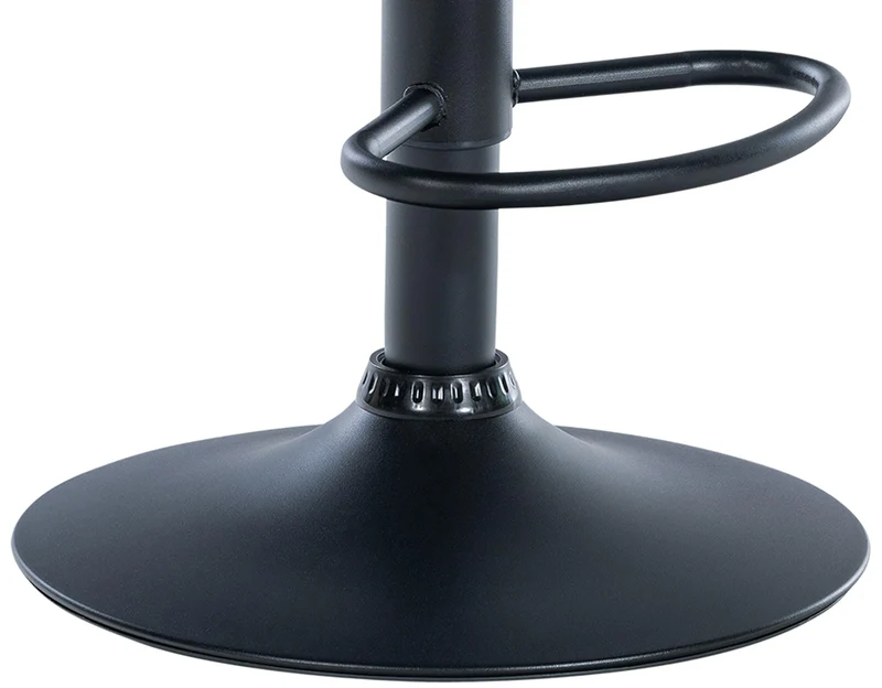 Tabouret de bar avec repose-pieds pivotant dossier incurvé en tissu crème et métal noir 10_0004960