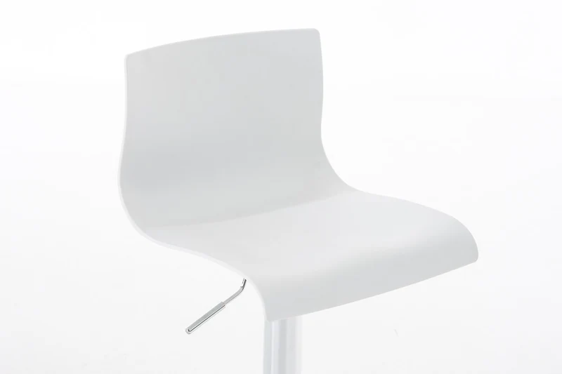 Tabouret de bar avec repose-pieds pivotant dossier incurvé en plastique blanc et métal chromé 10_0004936
