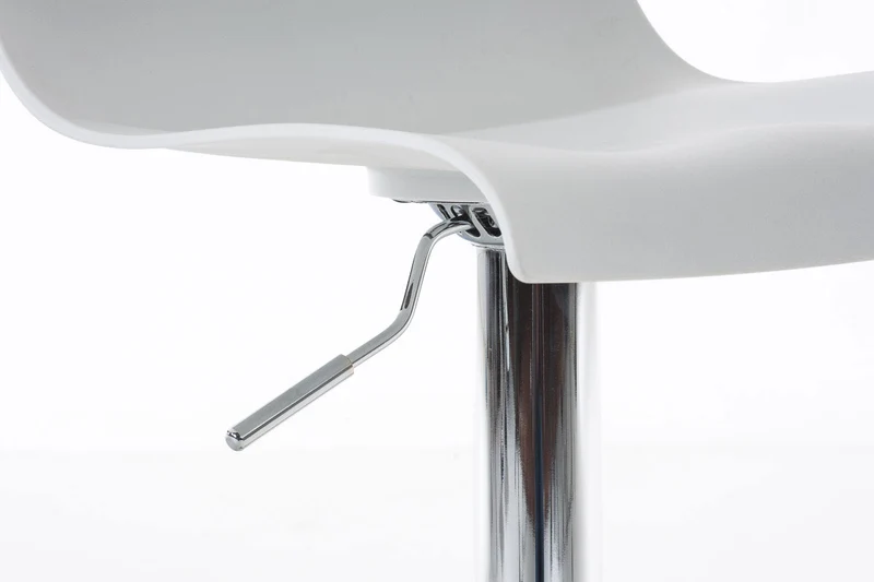 Tabouret de bar avec repose-pieds pivotant dossier incurvé en plastique blanc et métal chromé 10_0004936