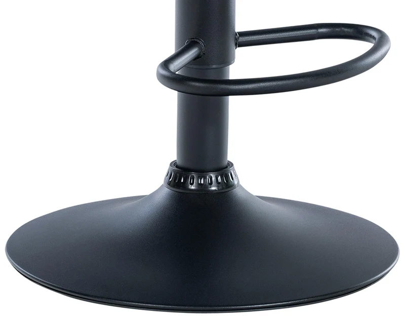 Tabouret de bar avec repose-pieds pivotant dossier incurvé en plastique gris et métal noir 10_0004934
